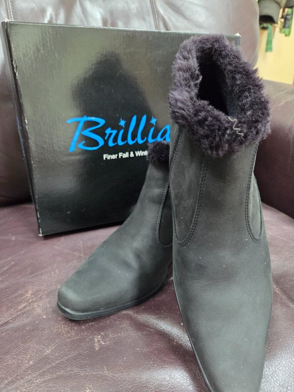 Brilliant "Talent" Black Leather Waterproof Winter Boots - Size 10M
